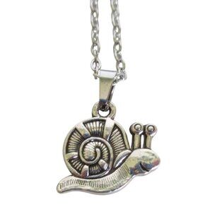 New Snail Pendant Necklace on 18" Stainless Chain Unique Jewelry Gift